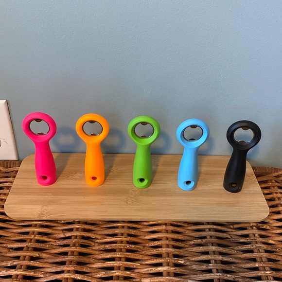 Qualy Design 67 Bottle Openers pink, orange, green, blue, and black New in box - Picture 3 of 13